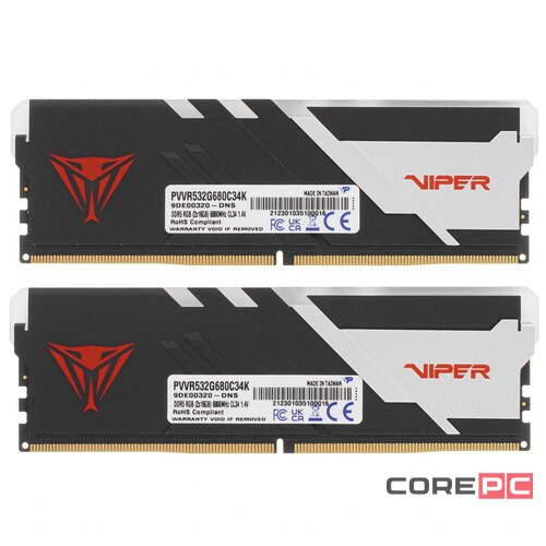 Оперативная память 32 Gb 6800 MHz PATRIOT VIPER VENOM RGB (PVVR532G680C34K)