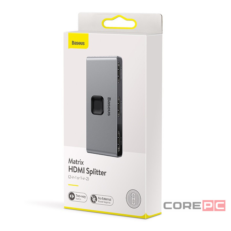 Разветвитель Baseus Matrix HDMI Splitter (2in1or 1in2) (CAHUB-BC0G) серый