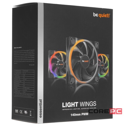 Комплект вентиляторов Be Quiet! LIGHT WINGS 140mm Triple-Pack BL078
