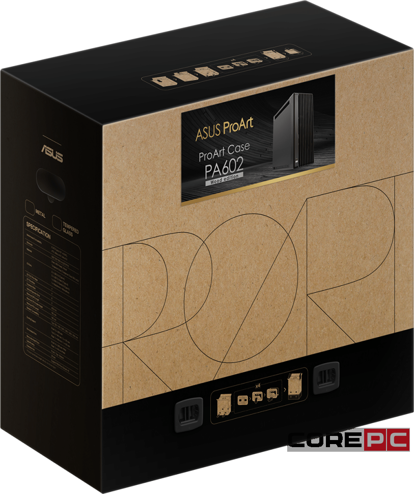 Компьютерный корпус ASUS PROART PA602 WOOD METAL PWM Black (90DC00J0-B09020)