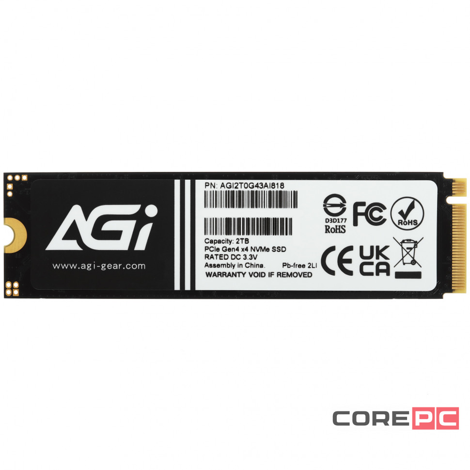 Твердотельный накопитель AGI 2000 Gb AI818 QLC (AGI2T0G43AI818) Color Box