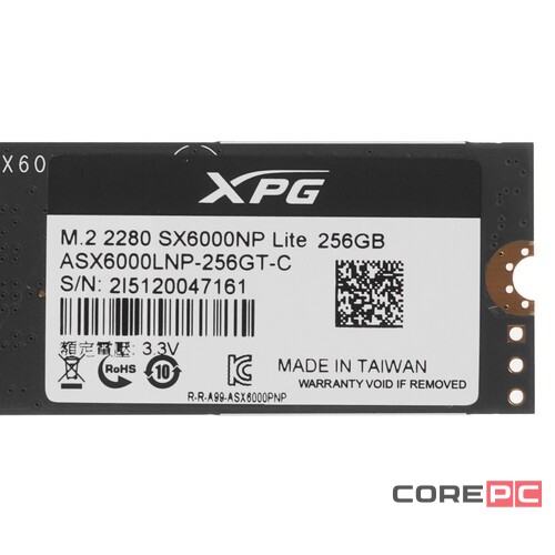 Твердотельный накопитель ADATA 256 Gb SX6000 ASX6000LNP-256GT-C XPG