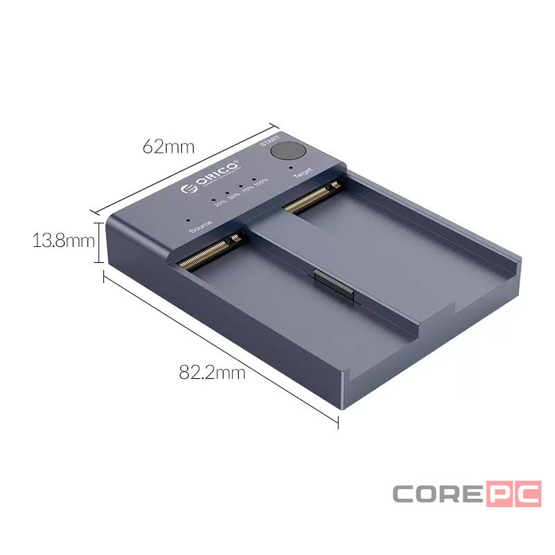 Дубликатор для 2 M.2 NVMe Orico M2P2-C3-C USB-C черный