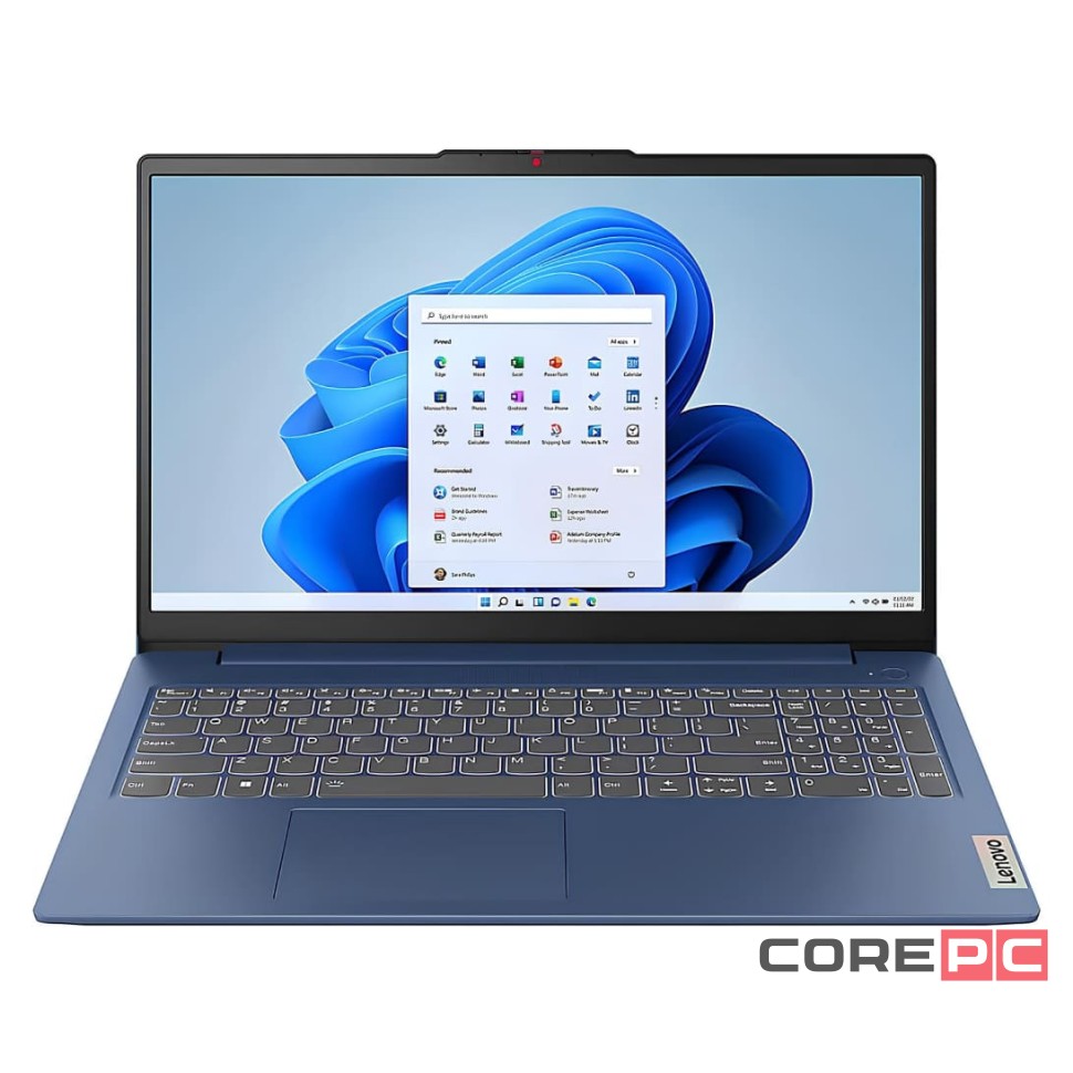 Ноутбук Lenovo IdeaPad Slim 3 15ABR8 82XM000DUS (Ryzen 5 7530U/8GB/512GB SSD/15.6"/1920x1080/Touch/AMD Radeon/Windows 11 Home) Синий