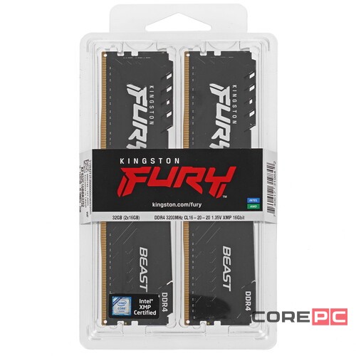 Оперативная память 32 Gb 3200 MHz Kingston FURY Beast (KF432C16BBK2/32)