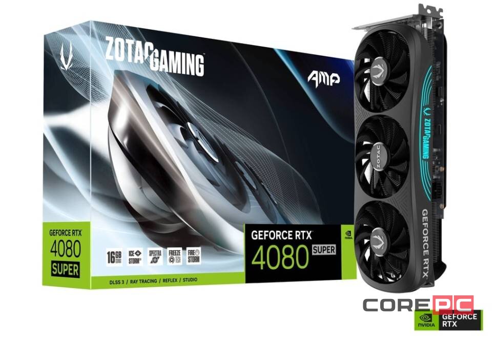 Видеокарта Zotac (ZT-D40820F-10P) GeForce RTX 4080 SUPER 16GB AMP