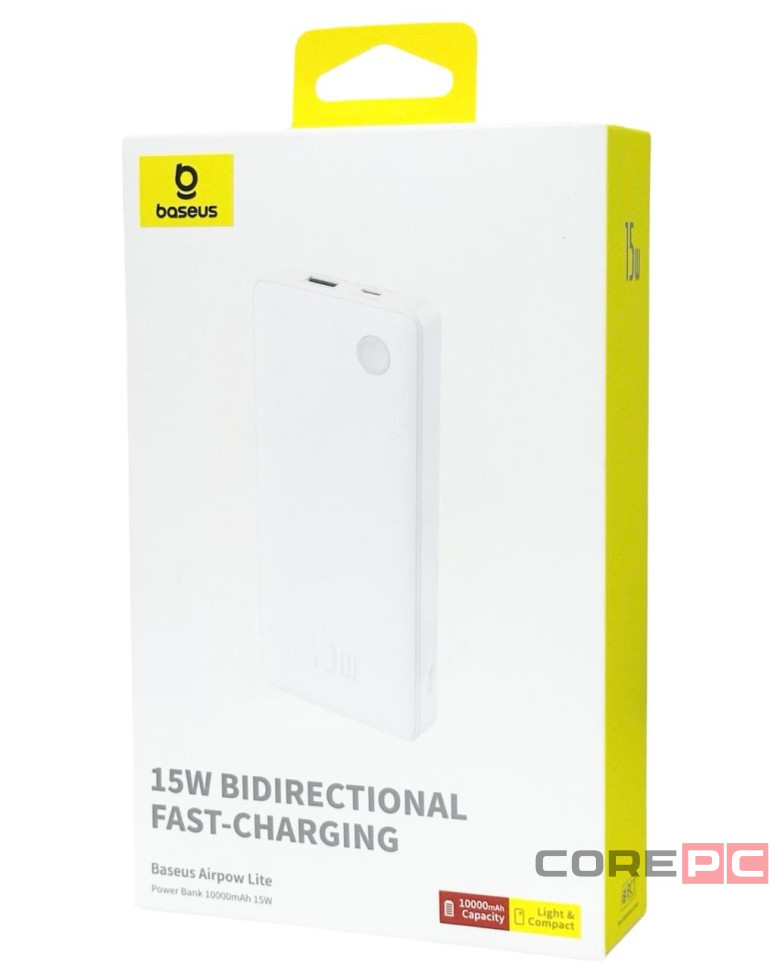 Powerbank Baseus Airpow Lite 10000mAh 1USB/1C 15W (P10067500213-00) белый