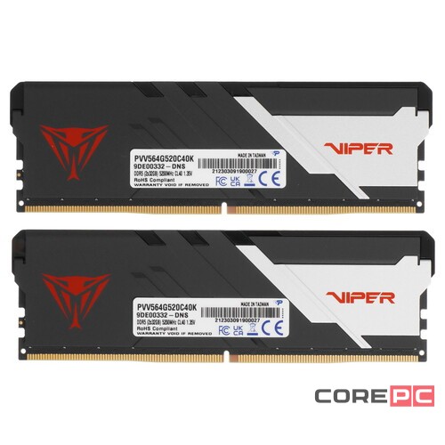 Оперативная память 64 Gb 5200 MHz PATRIOT VIPER VENOM (PVV564G520C40K)