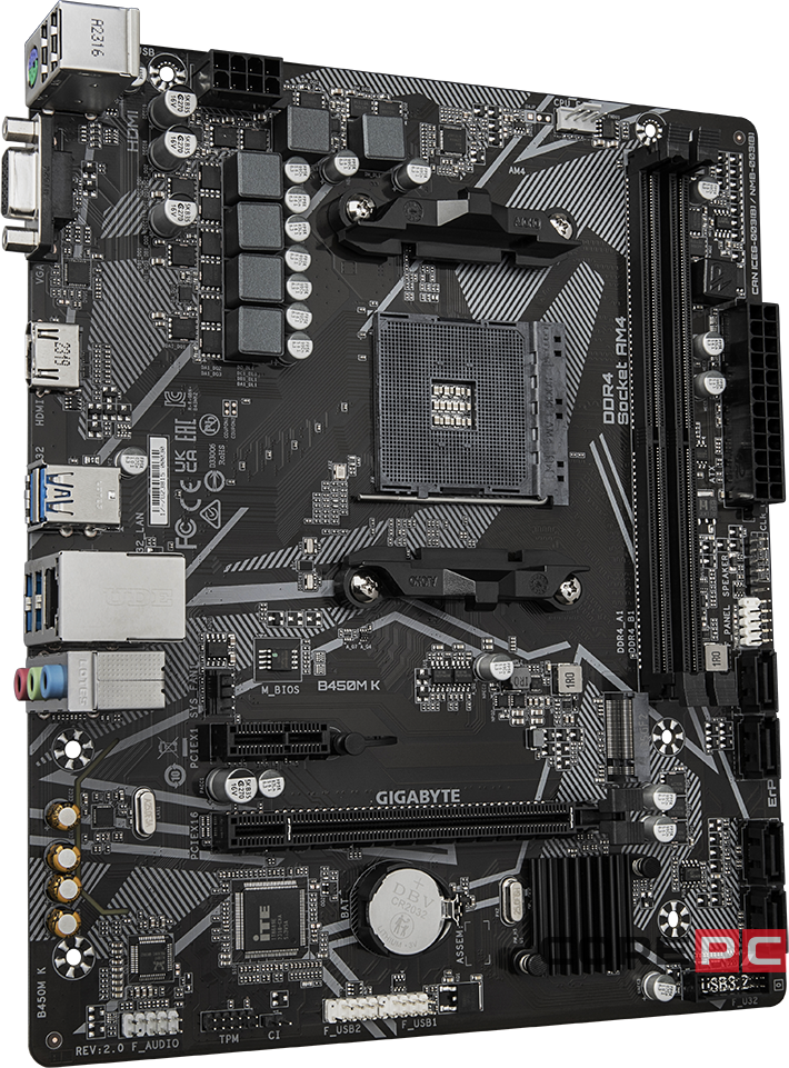 Материнская плата Gigabyte B450M K 2.0
