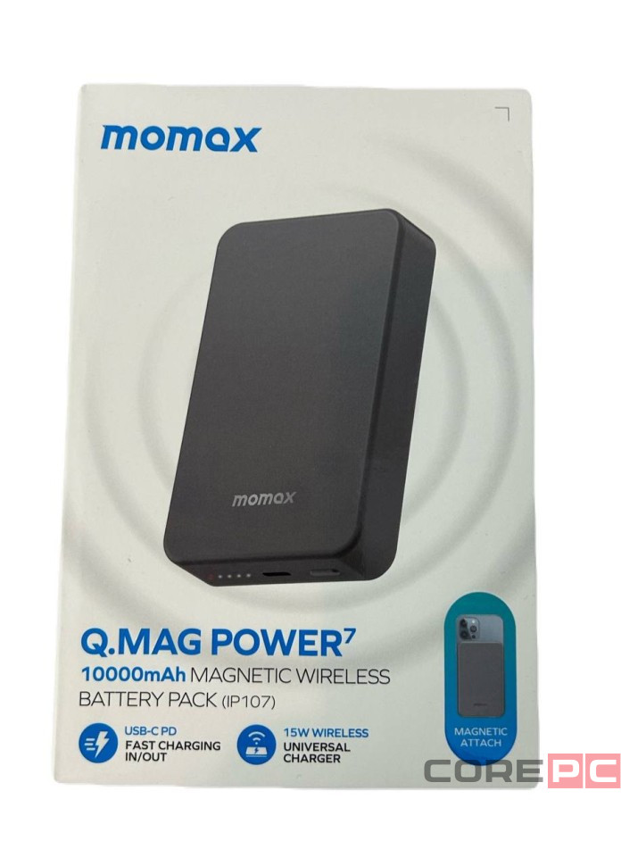 Powerbank магнитный с MagSafe Momax Q. Mag Power7 10000mAh IP107E черный