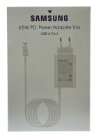 Сетевое зар. устр. для Samsung 65W 1USB с кабелем Type-C в упаковке белое (High copy)