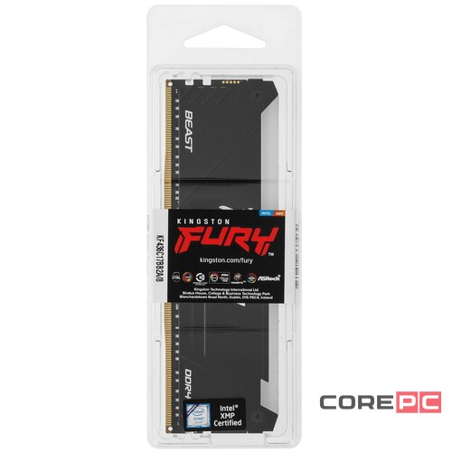 Оперативная память 8 Gb 3600 MHz Kingston FURY Beast RGB XMP Black (KF436C17BB2A/8)