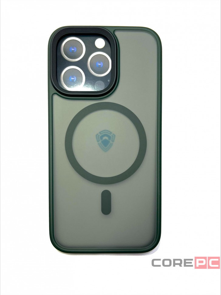 Чехол-накладка Dfansdesign Magsafe Case для Apple iPhone 13 Pro пластиковый (темно-зеленая рамка)