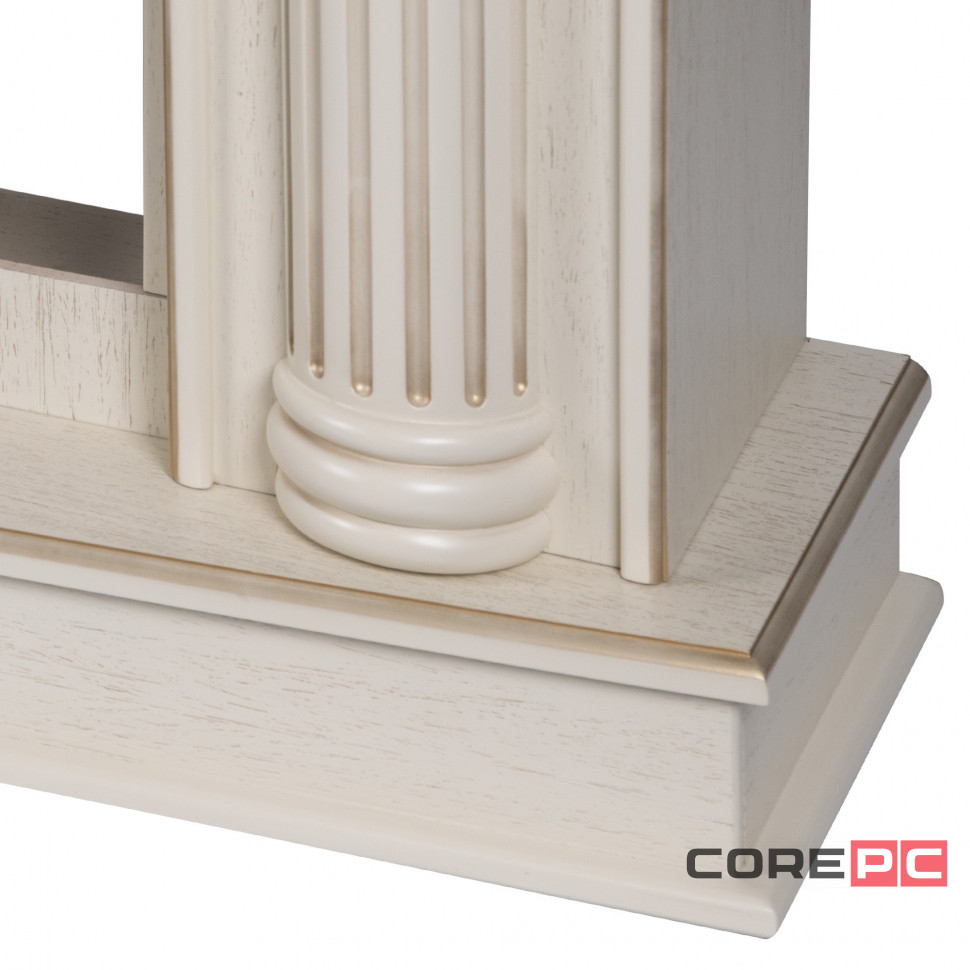 Каминокомплект: Очаг Electrolux EFP/P-3620LS, портал Olympia 42/40/36, сл. кость с зол. патиной