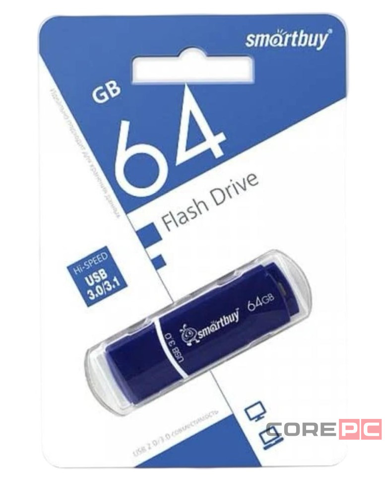 3.0 USB флеш накопитель Smartbuy 64GB Crown Blue (SB64GBCRW-Bl)