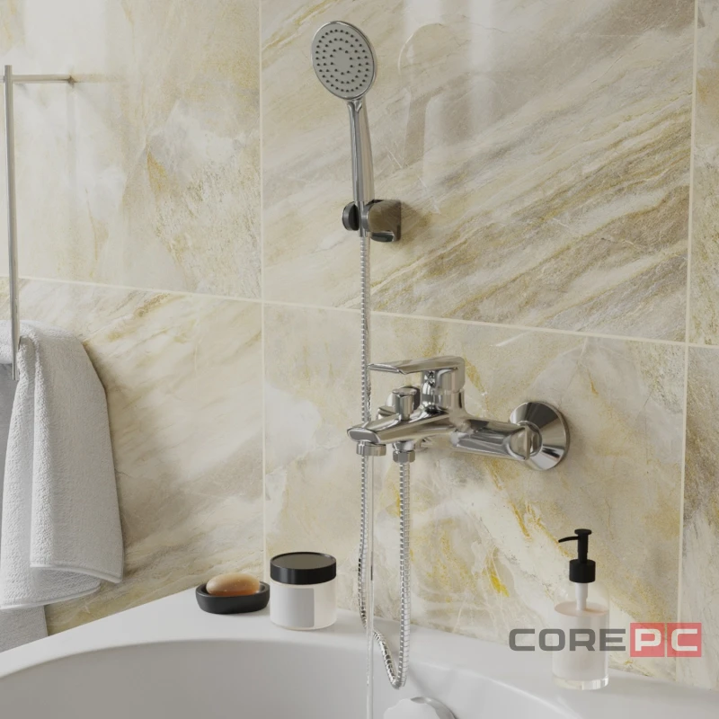 Смеситель для ванны MIXLINE МЛ29-01/ML29-01, рычажное управление, цвет хром