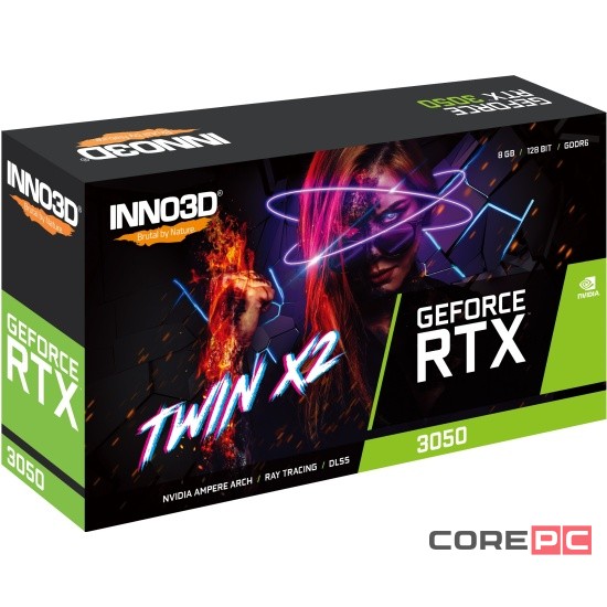 Видеокарта INNO3D (N30502-08D6-1711VA41) GeForce RTX 3050 8GB TWIN X2