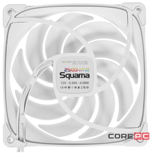 Вентилятор для корпуса Geometric Future Squama 2503W-14 Single Pack ARGB White (1F2503W114000)