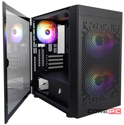 Компьютерный корпус 1STPLAYER DK D3-B LED Black (D3-B-BK-2F1P-1F1)