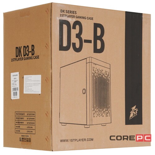 Компьютерный корпус 1STPLAYER DK D3-B LED Black (D3-B-BK-2F1P-1F1)