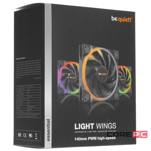 Комплект вентиляторов Be Quiet! LIGHT WINGS 140mm Triple-Pack BL079