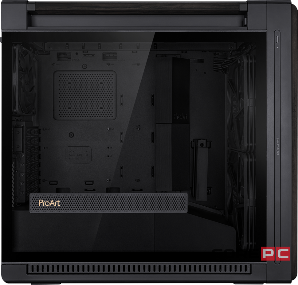 Компьютерный корпус ASUS PROART PA602 WOOD TG PWM Black (90DC00J0-B09010)