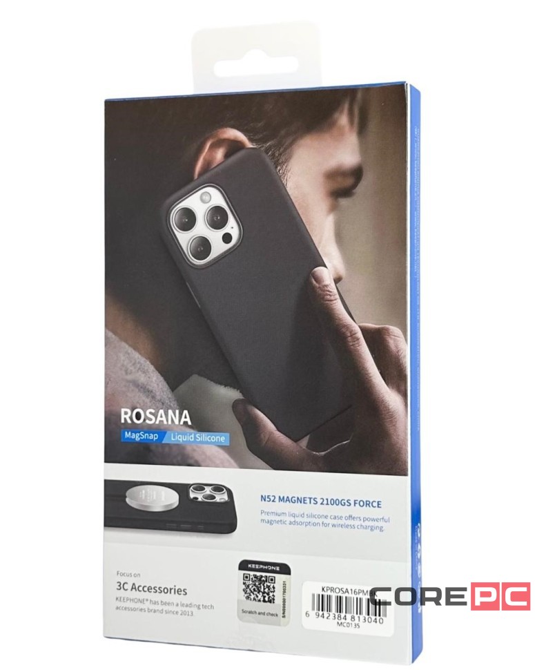 Накладка для i-Phone 16 Pro Max Keephone Rosana MagSnap черный