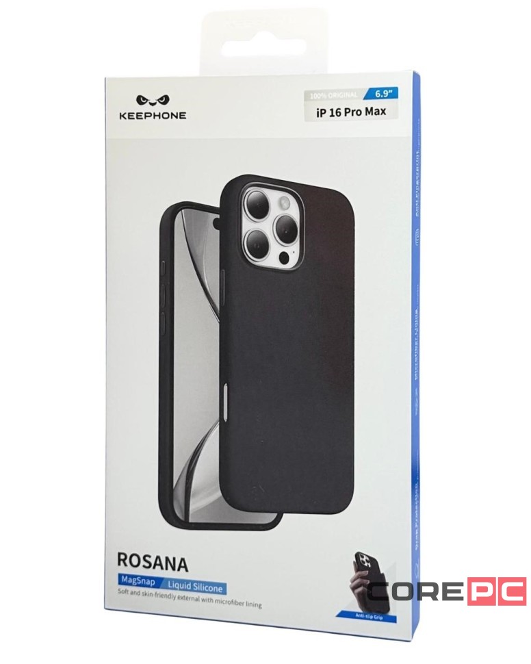 Накладка для i-Phone 16 Pro Max Keephone Rosana MagSnap черный