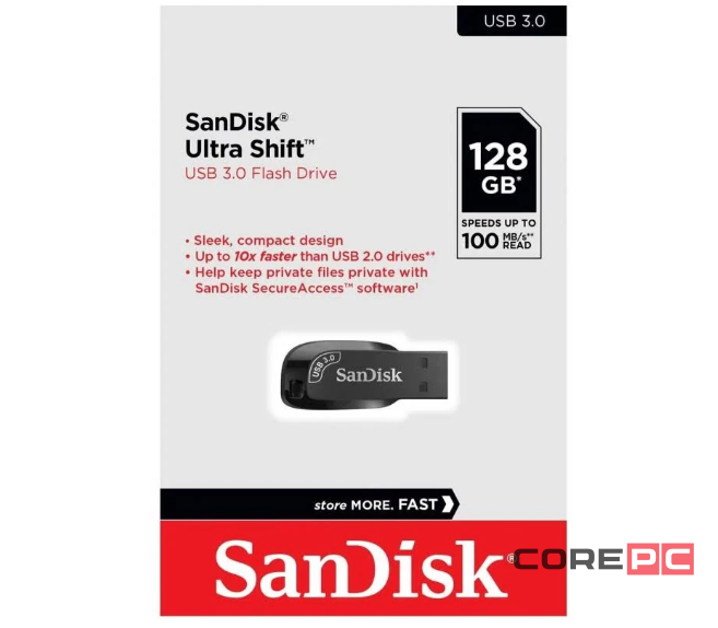 3.0 USB флеш накопитель SanDisk 128GB Ultra Shift (SDCZ410-128G-G46)