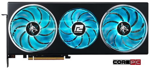 Видеокарта PowerColor (RX7700XT 12G-L/OC) Radeon RX 7700 XT 12GB Hellhound
