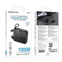 Powerbank Borofone BJ64 10000mAh 1USB/1C/Lightning 22.5W/PD20W кабель Type C- lighting черный
