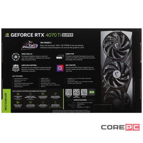 Видеокарта MSI (RTX 4070 Ti SUPER 16G GAMING X SLIM) GeForce RTX 4070 Ti SUPER 16GB GAMING X SLIM