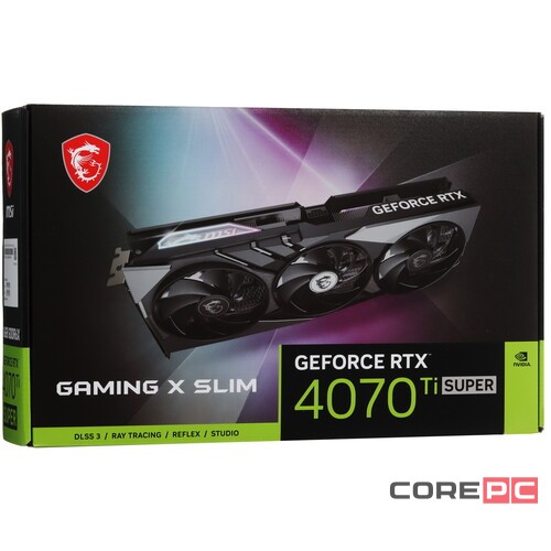 Видеокарта MSI (RTX 4070 Ti SUPER 16G GAMING X SLIM) GeForce RTX 4070 Ti SUPER 16GB GAMING X SLIM