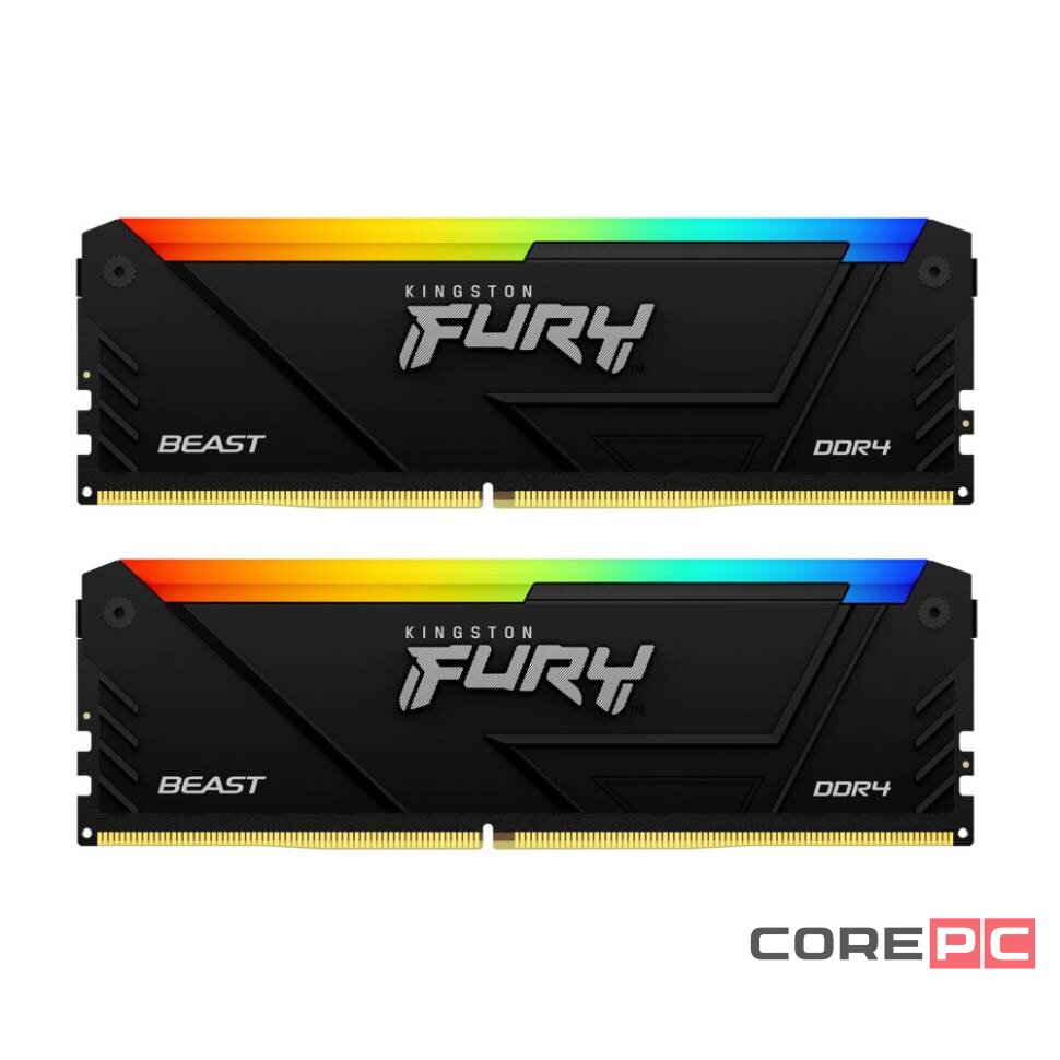 Оперативная память 32 Gb 3600 MHz Kingston FURY Beast RGB XMP Black (KF436C18BB2AK2/32)