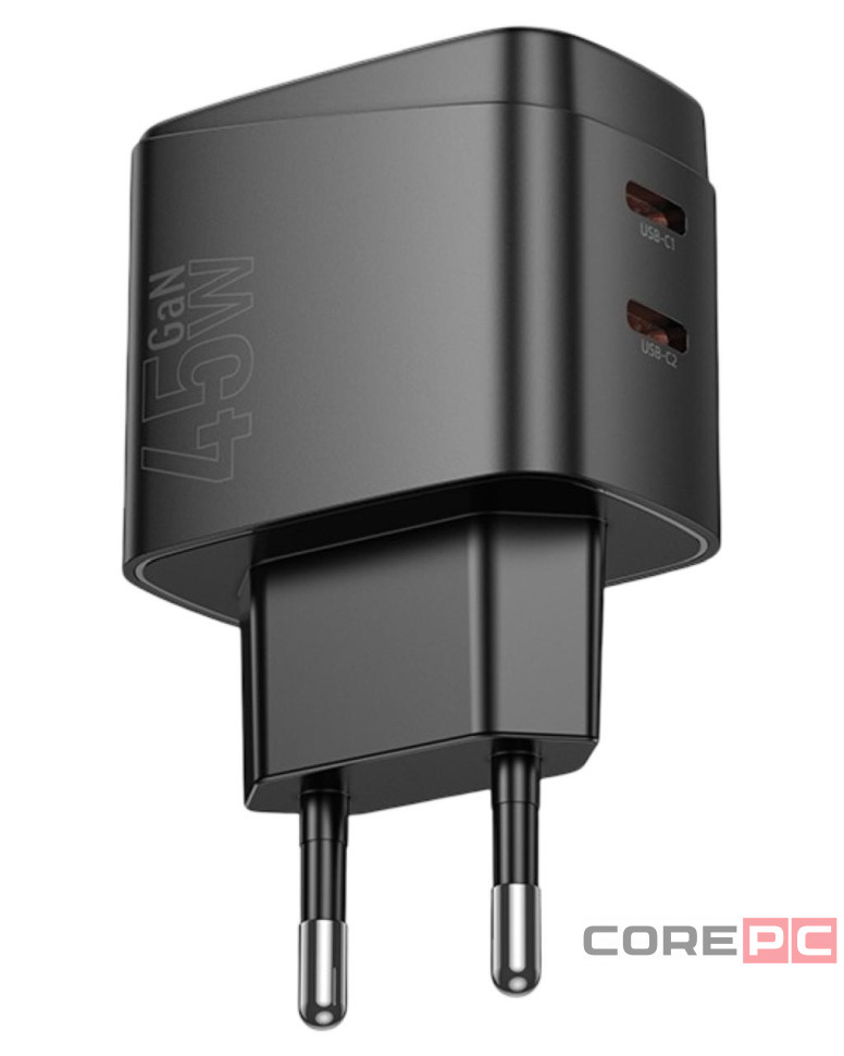 Сетевое зар. устр. Hoco CS62A 2C 45W черное