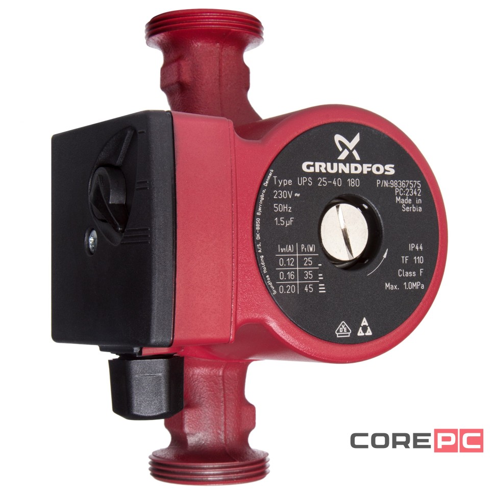 Насос циркуляционный GRUNDFOS UPS 25-40 EU, с гайками
