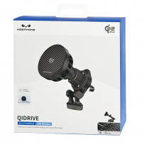 Держатель c беспроводной зарядкой на торпеду/воздуховод Keephone Qidrive (Qi2 25W) Carbon