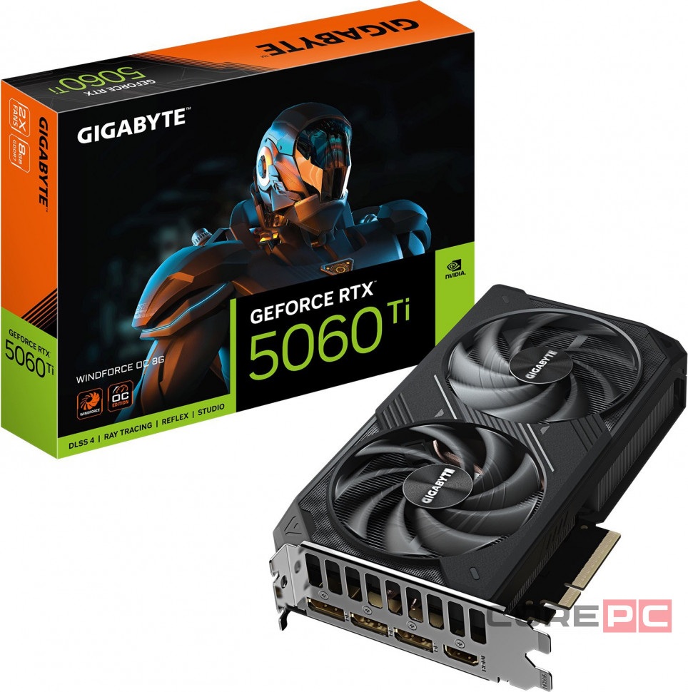 Видеокарта Gigabyte (GV-N506TWF2OC-8GD) GeForce RTX 5060 Ti 8GB WINDFORCE OC