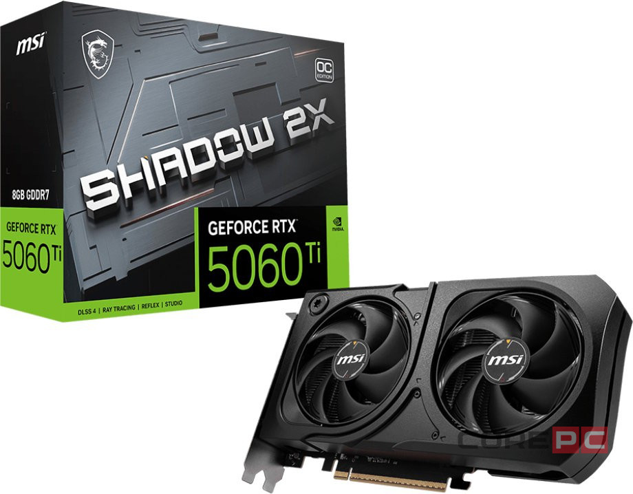 Видеокарта MSI (G506T-8S2CP) GeForce RTX 5060 Ti 8G SHADOW 2X OC PLUS