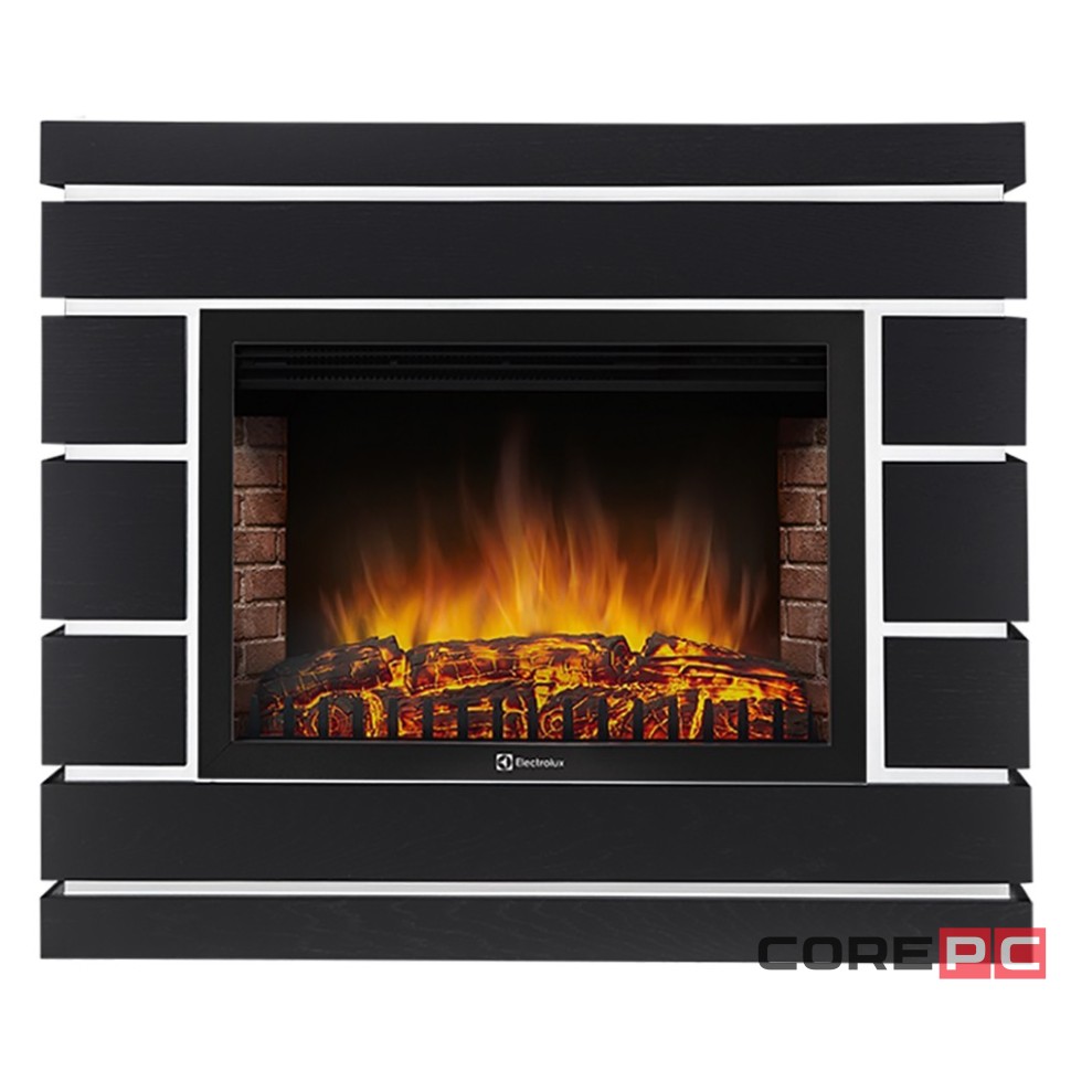 Каминокомплект: Очаг Electrolux EFP/P-2520LS N, портал Moderno 25 шпон черный дуб