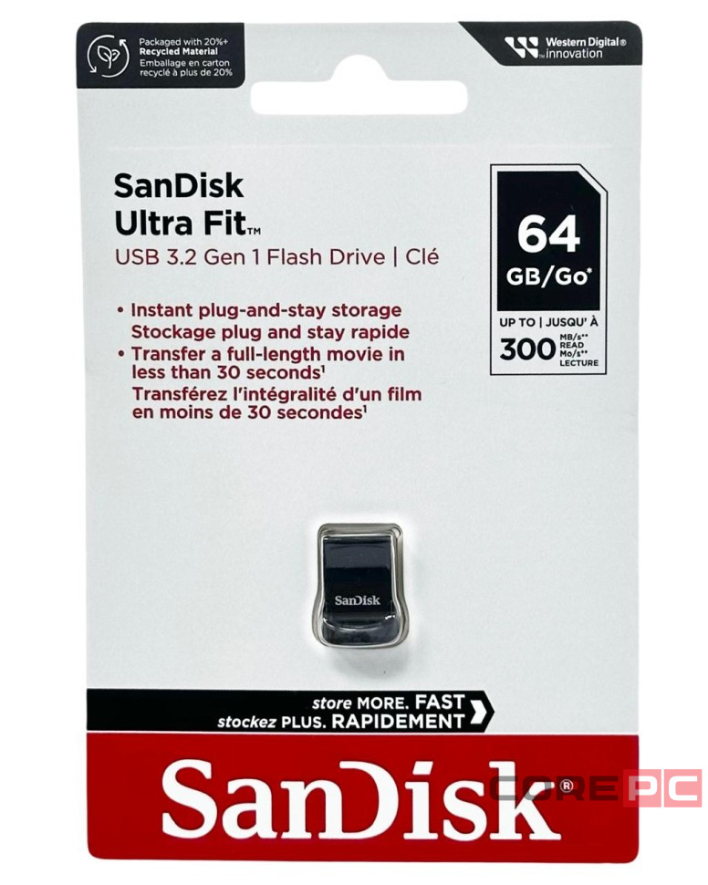3.1/3.0 USB флеш накопитель SanDisk CZ430 Ultra Fit 64GB (SDCZ430-064G-G46)