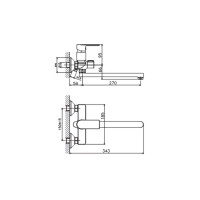 Смеситель для ванны и раковины Haiba HB22505, рычажное управление, цвет хром