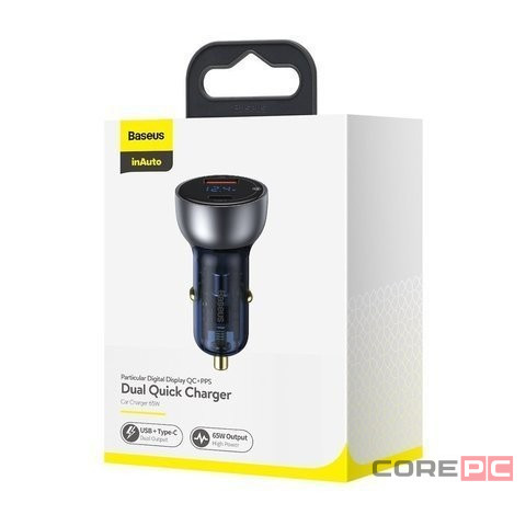 Автомобильное заряд. устр. Baseus Particular 1USB/1C 3.1A 65W (CCKX-C0A) черное