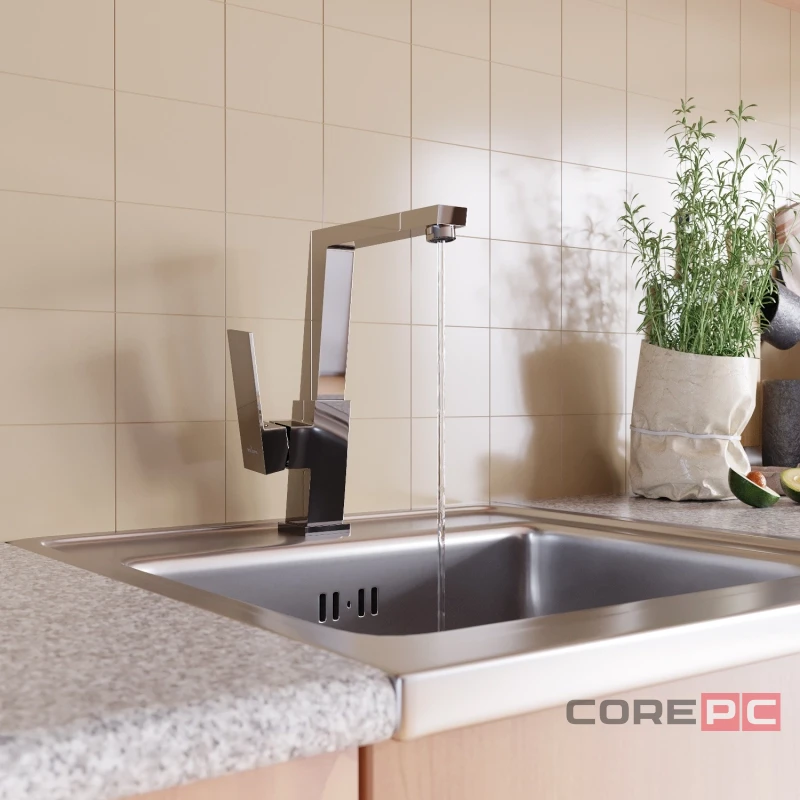 Смеситель для кухни MIXLINE МЛ20-032/ML20-032, рычажное управление, цвет хром