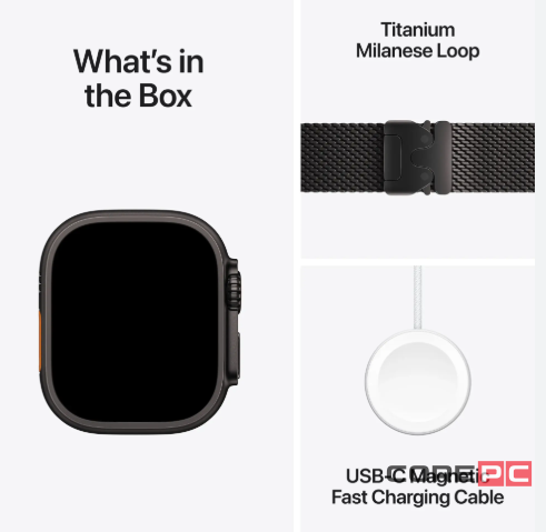Apple Watch Ultra 2 (2024) 49mm Black Titanium Case with Black Titanium Milanese Loop (L)
