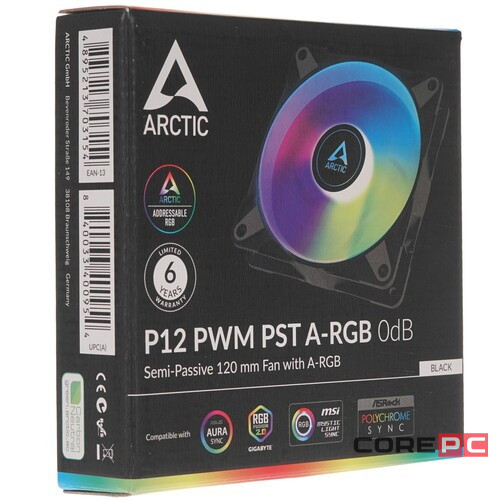 Вентилятор для корпуса Arctic Cooling P12 A-RGB Black ACFAN00231A PWM PST