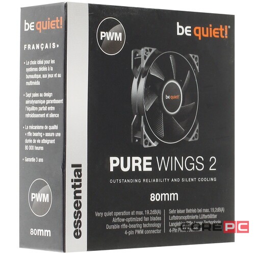 Корпусной вентилятор Be Quiet! PURE WINGS 2 80mm PWM BL037