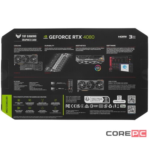 Видеокарта ASUS (TUF-RTX4080-O16G-GAMING) GeForce RTX 4080 16G TUF GAMING OC 90YV0IB0-M0NA00