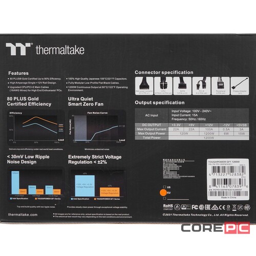 Блок питания Thermaltake 1200W TOUGHPOWER GF1 1200 PS-TPD-1200FNFAGE-1