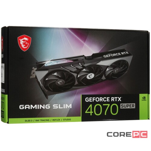 Видеокарта MSI (RTX 4070 SUPER 12G GAMING SLIM) GeForce RTX 4070 SUPER 12GB GAMING SLIM